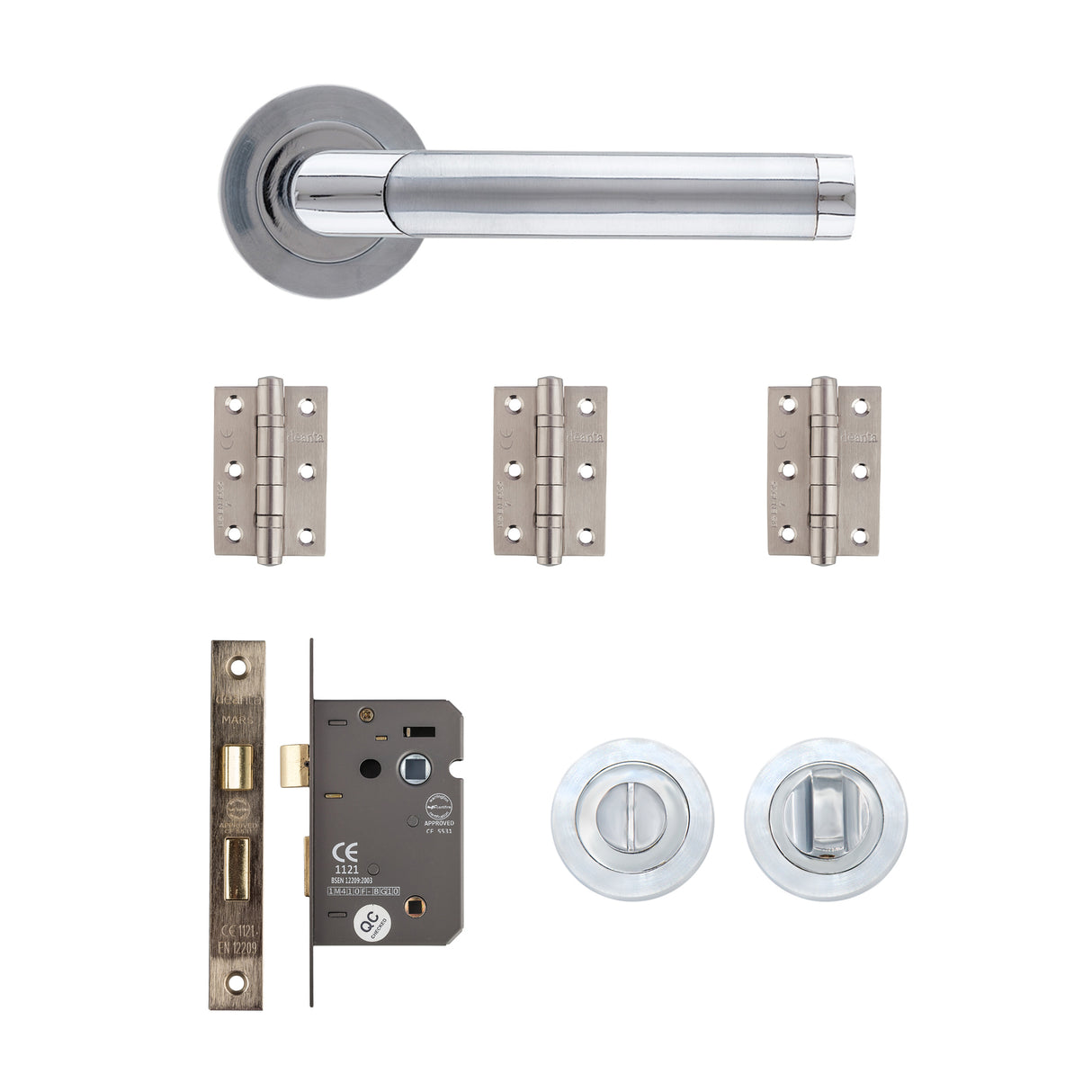 Deanta Augustus Bathroom Kit Matt Polished Chrome Finish