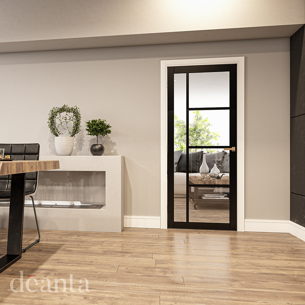 Deanta Brixton Black Prefinished Glazed FSC