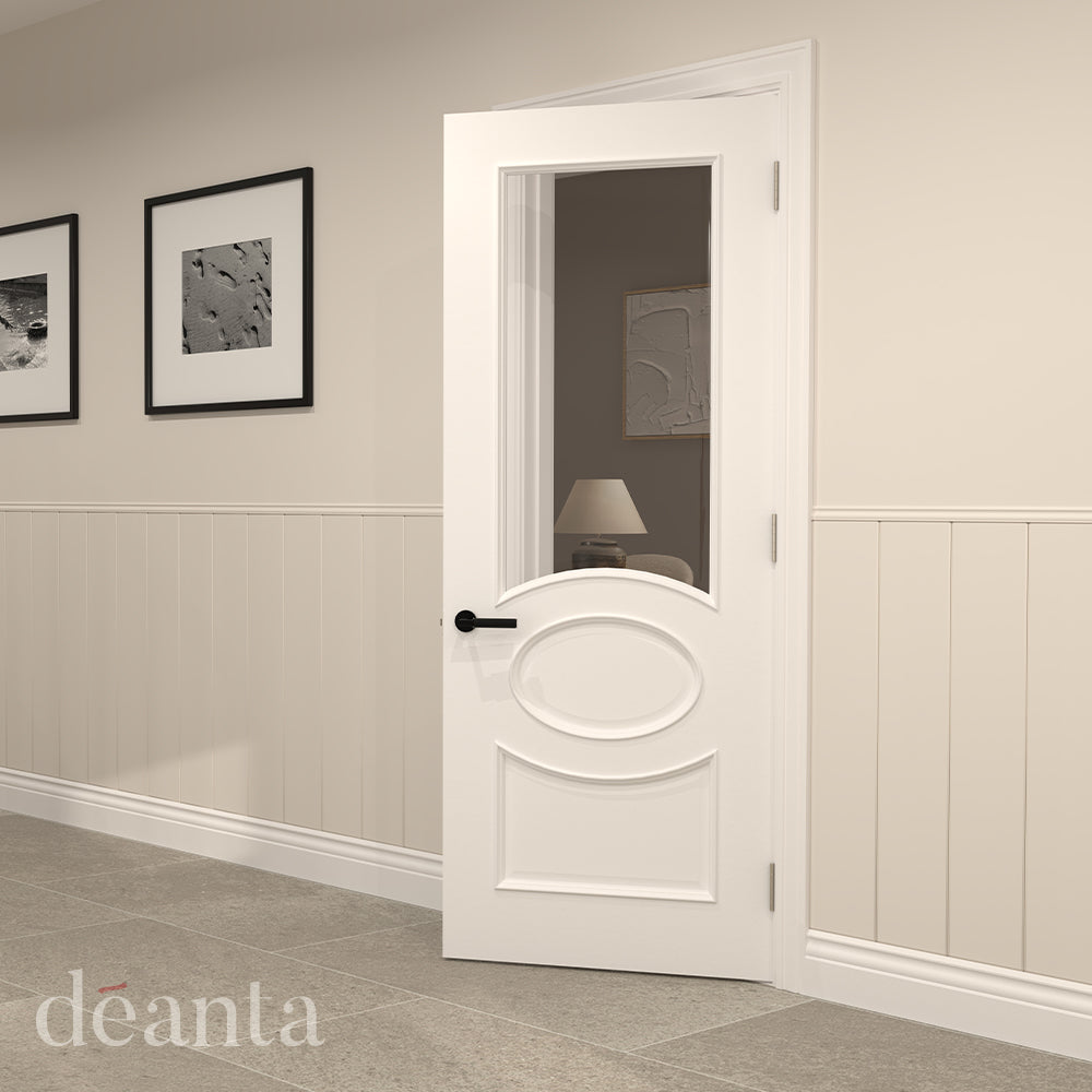 Deanta Clarendon White Primed Bevelled Glaze FSC
