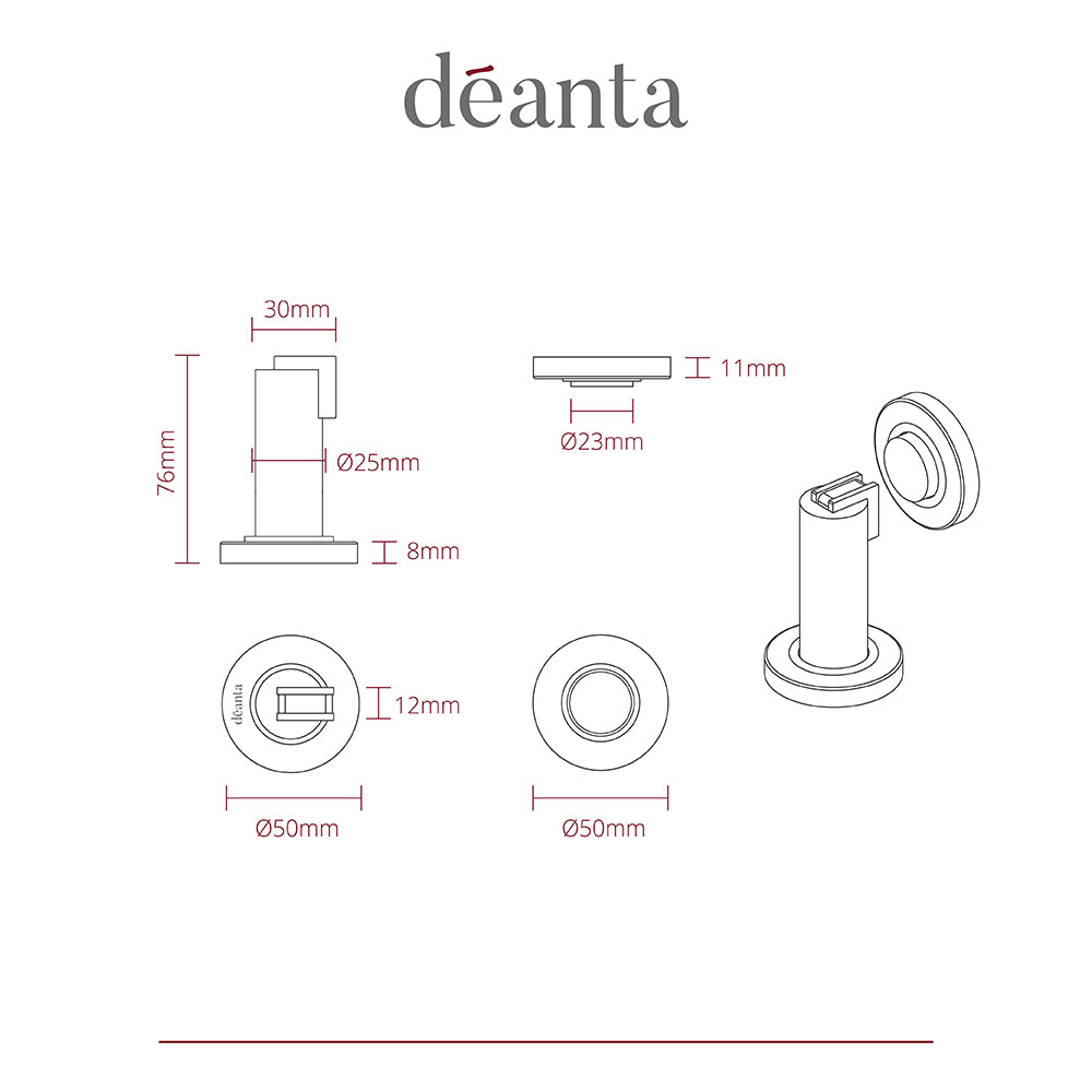 Deanta Magnetic Door Holder Satin Stainless Steel