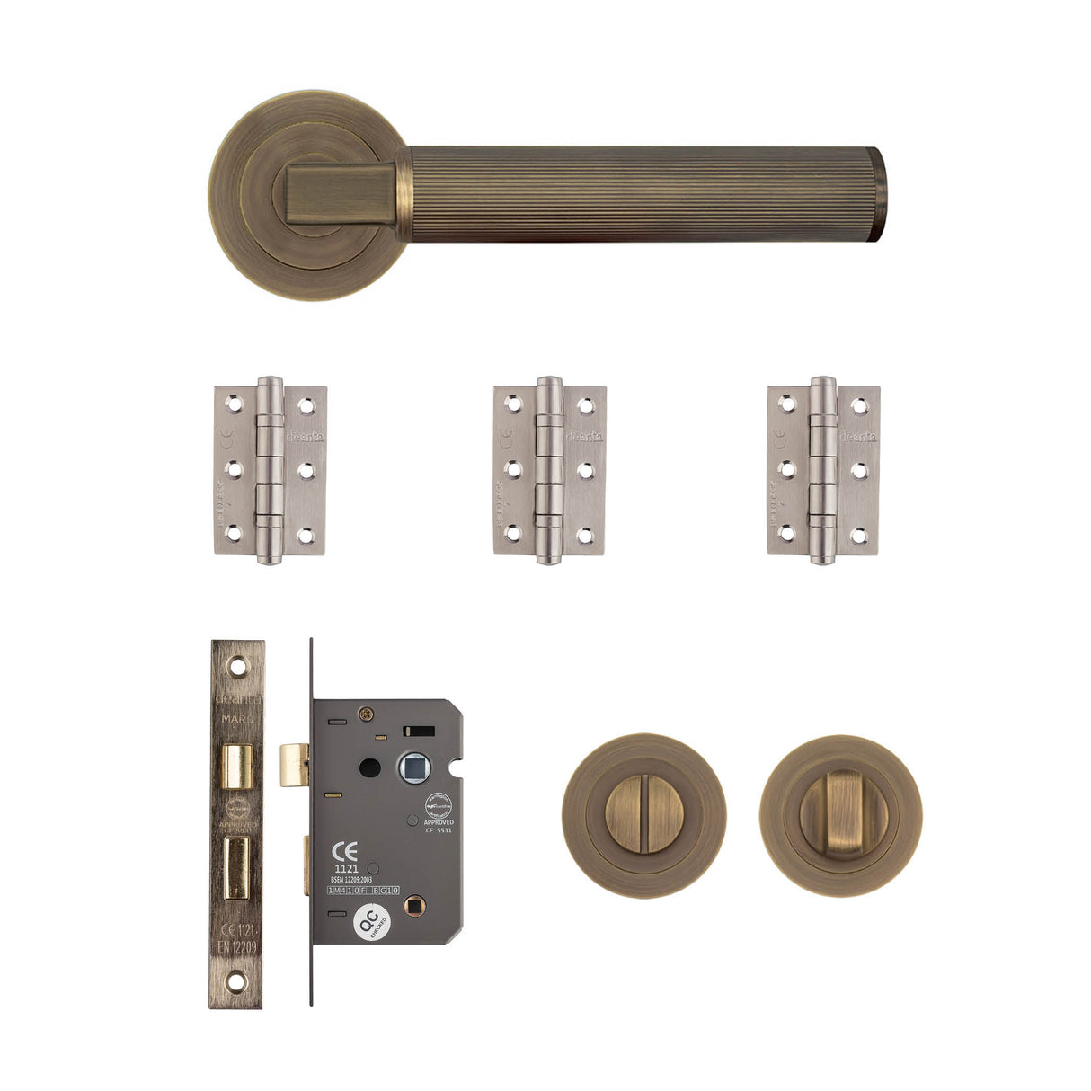 Deanta Delphi Bathroom Kit Matt Antique Brass