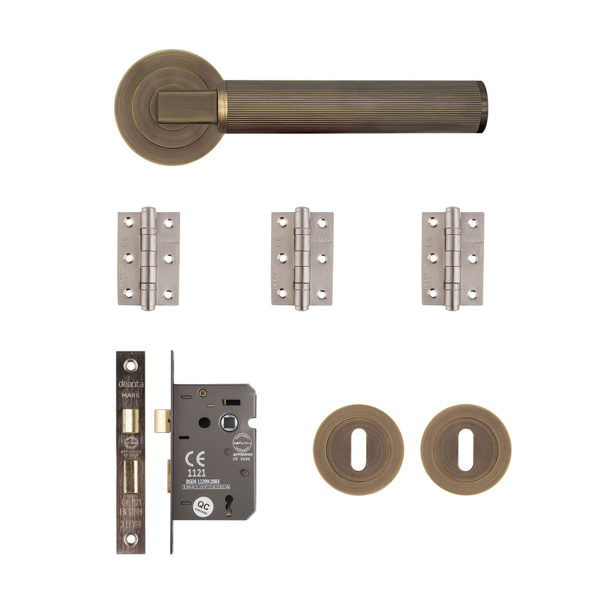 Deanta Delphi Mortice Kit Matt Antique Brass