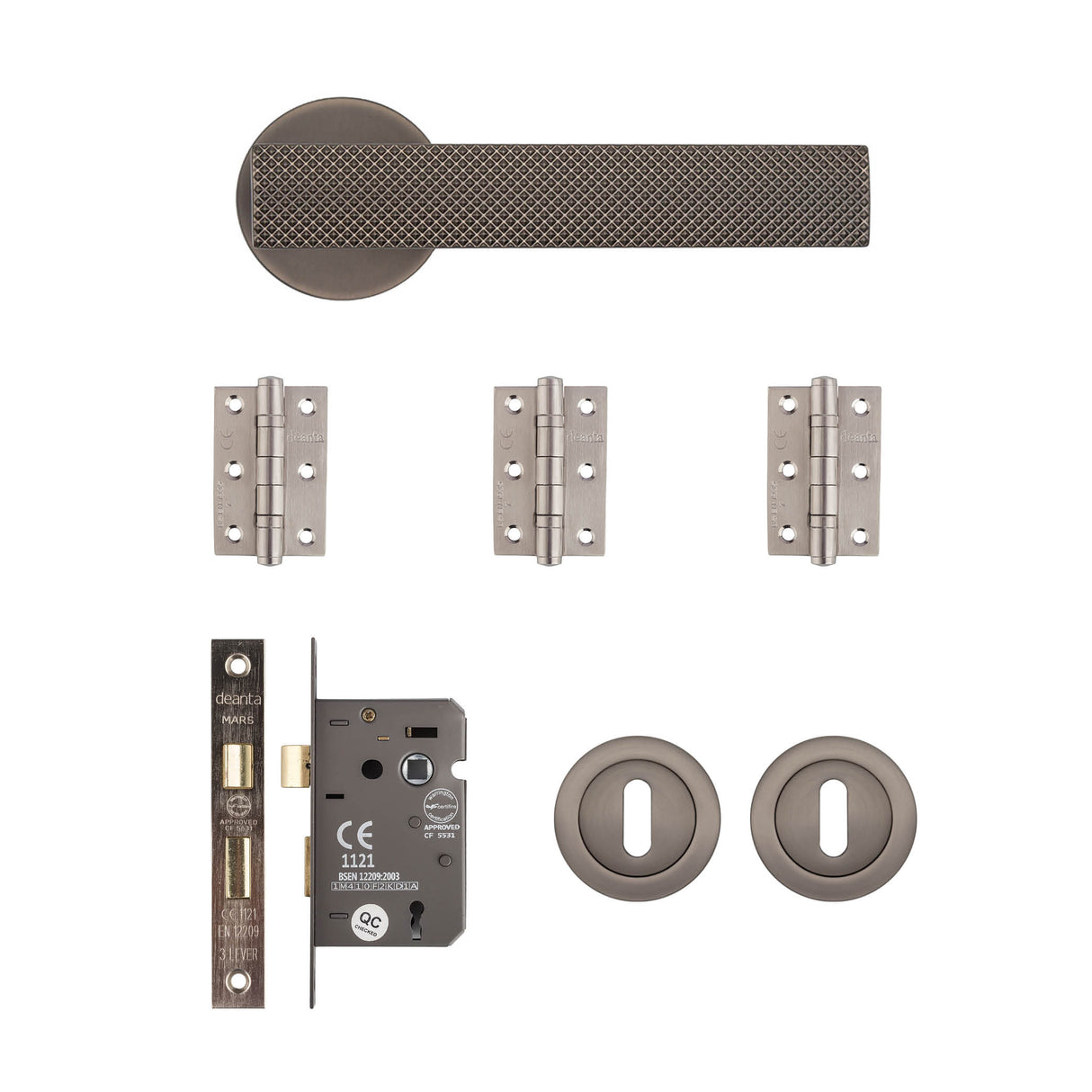 Deanta Olympia Mortice Kit Matt Satin Black Nickel