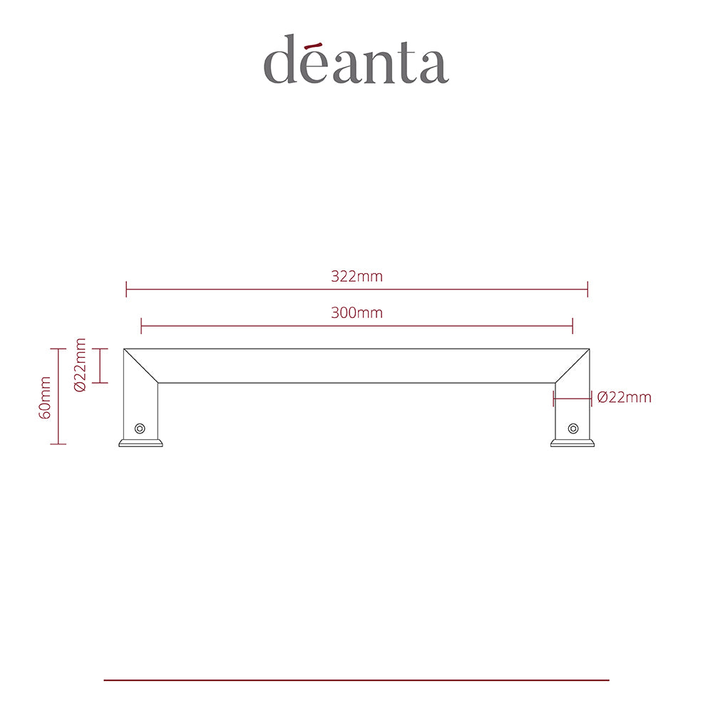 Deanta Mitred Pull Handle Polished Steel 22mmØ