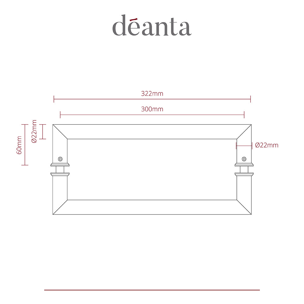 Deanta Mitred Pull Handle Polished Steel 22mmØ