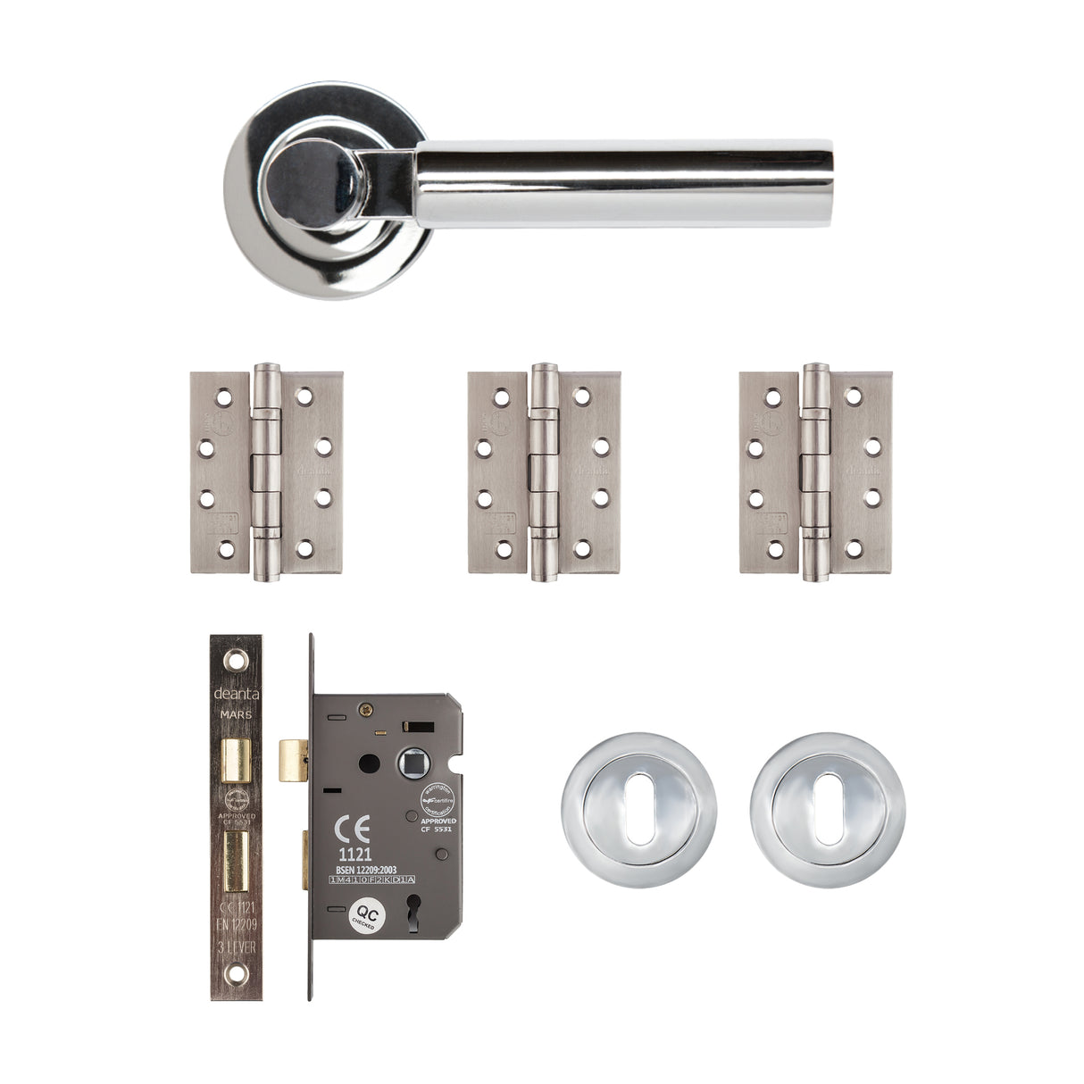 Deanta Arcadia Mortice Kit Polished Chrome Finish