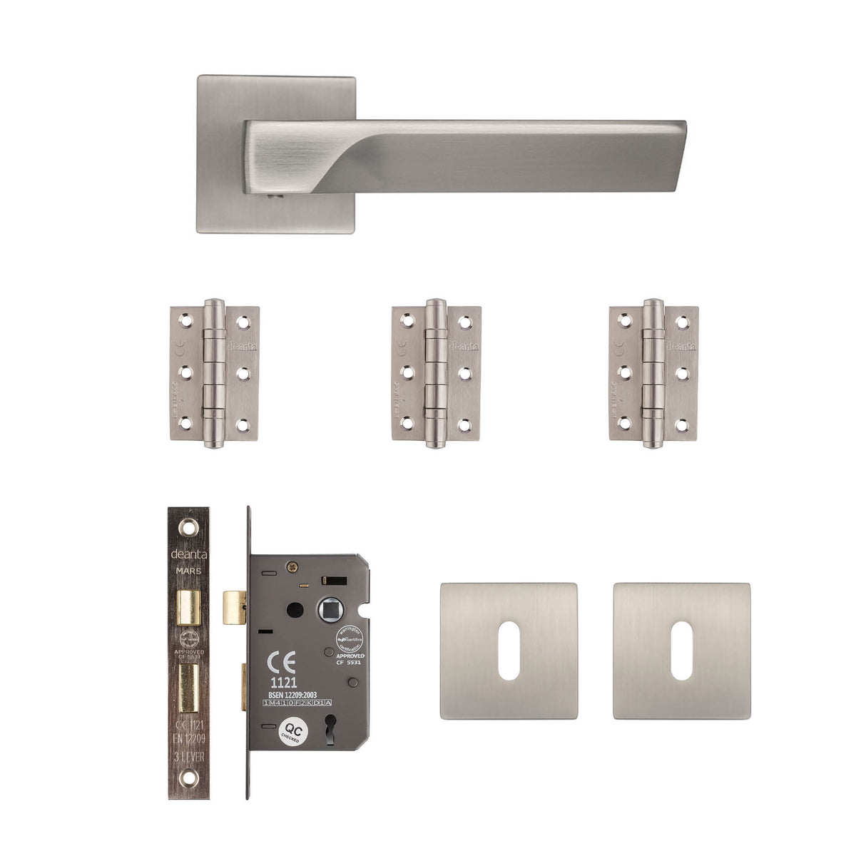 Deanta Athens Mortice Kit Satin Nickel