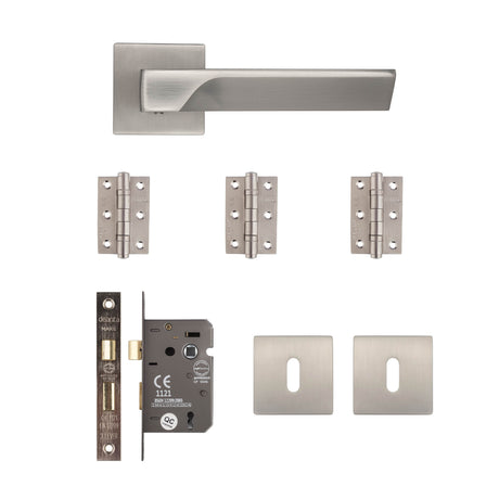 Deanta Athens Mortice Kit Satin Nickel