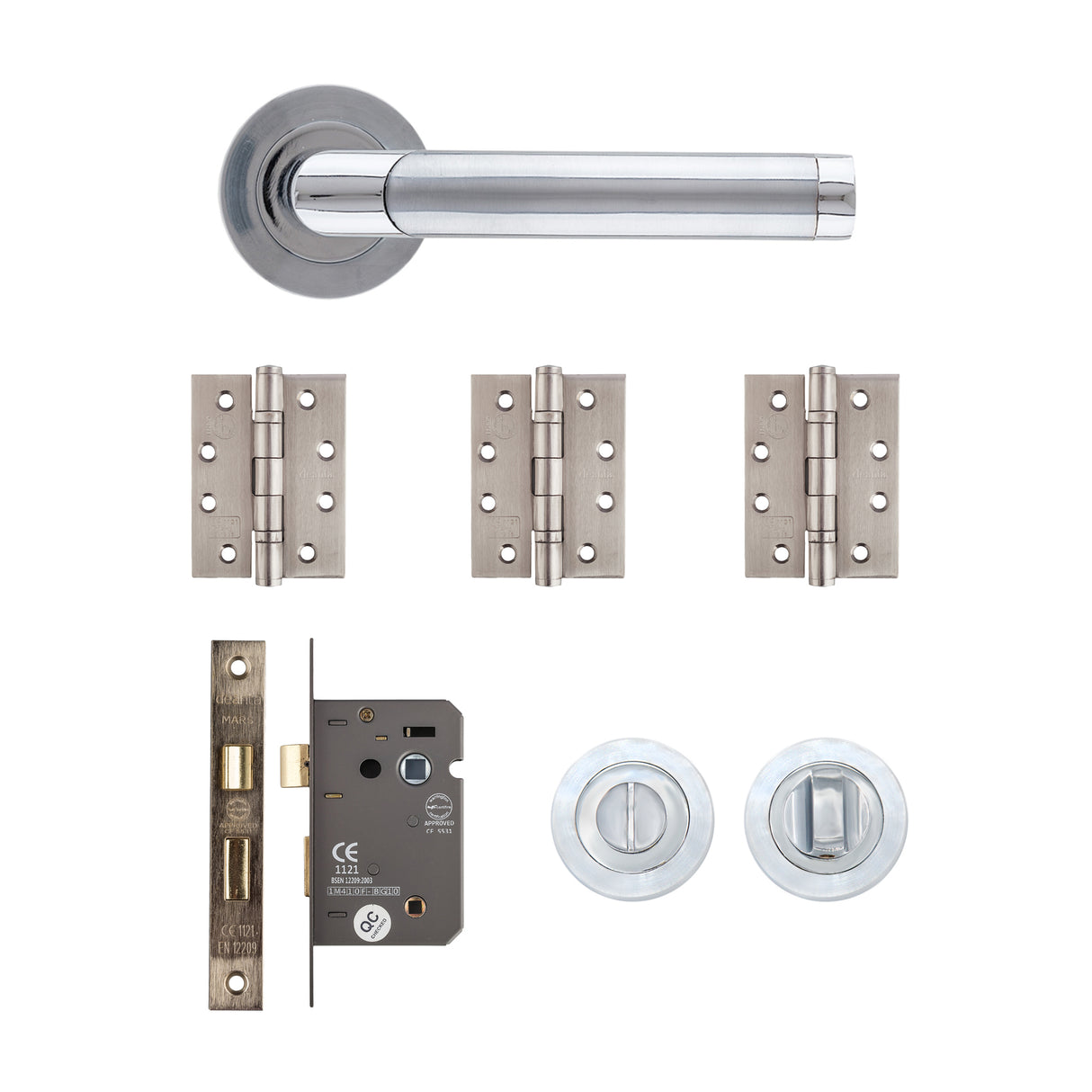 Deanta Augustus Bathroom Kit Matt Polished Chrome Finish