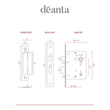 Deanta 3 Lever Bathroom Lock Satin Nickel