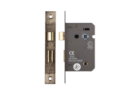 Deanta 3 Lever Bathroom Lock Satin Nickel