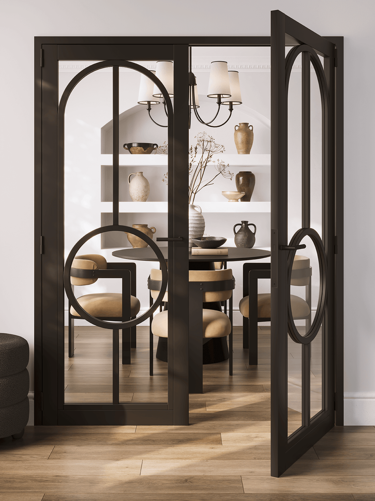 Bowery Glazed Pre-finished Black Doors