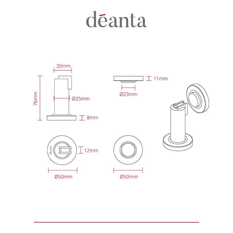 Deanta Magnetic Door Holder Satin Stainless Steel