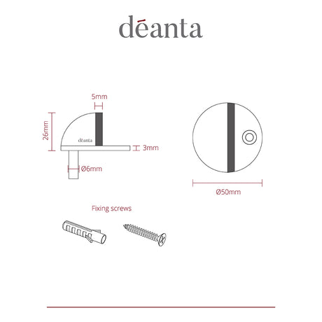 Deanta Oval Door Stop Satin Stainless Steel