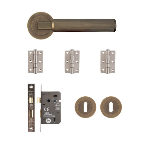 Deanta Delphi Mortice Kit Matt Antique Brass