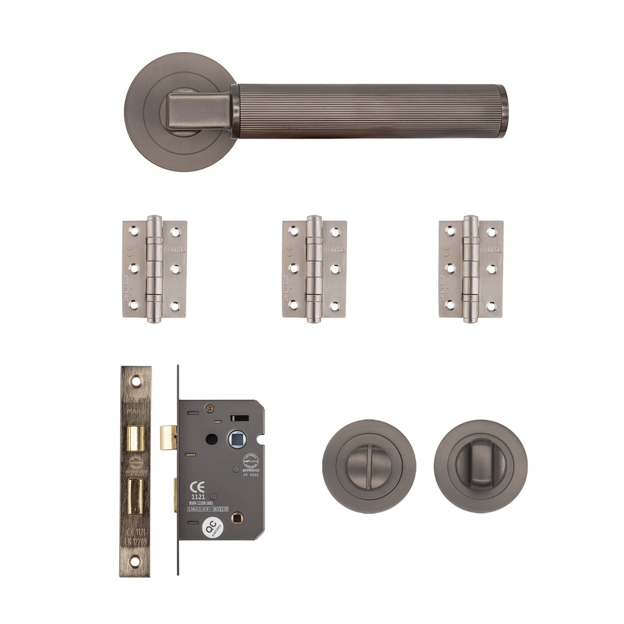 Deanta Delphi Bathroom Kit Matt Satin Black Nickel