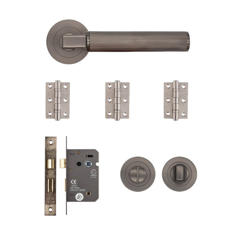 Deanta Delphi Bathroom Kit Matt Satin Black Nickel