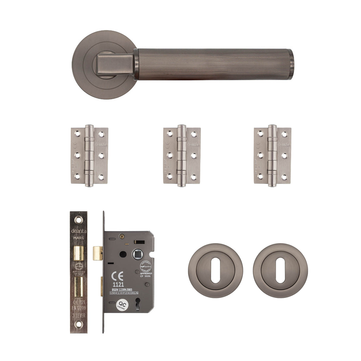 Deanta Delphi Mortice Kit Matt Satin Black Nickel
