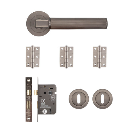 Deanta Delphi Mortice Kit Matt Satin Black Nickel