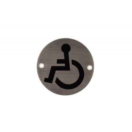 Deanta 3" Round Steel Disabled Sign