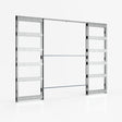 Deanta Double Pocket Door Kit + Handle & Pocket Doorjamb 125mm White Frame + Satin Chrome Finish Hardware
