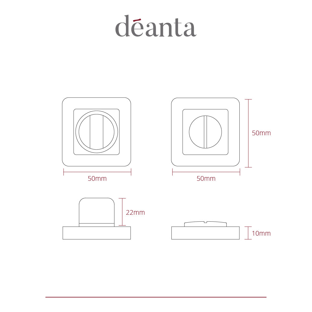 Deanta Thumbturn Set Matt Satin Black/Chrome
