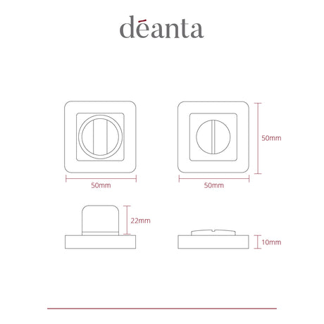 Deanta Thumbturn Set Matt Satin Black/Chrome