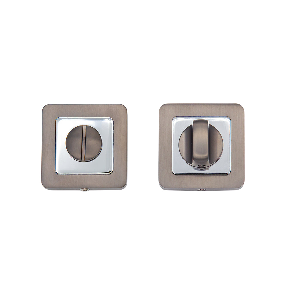 Deanta Thumbturn Set Matt Satin Black/Chrome