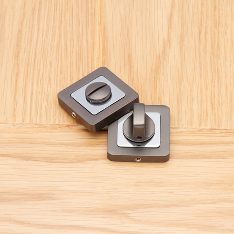 Deanta Thumbturn Set Matt Satin Black/Chrome