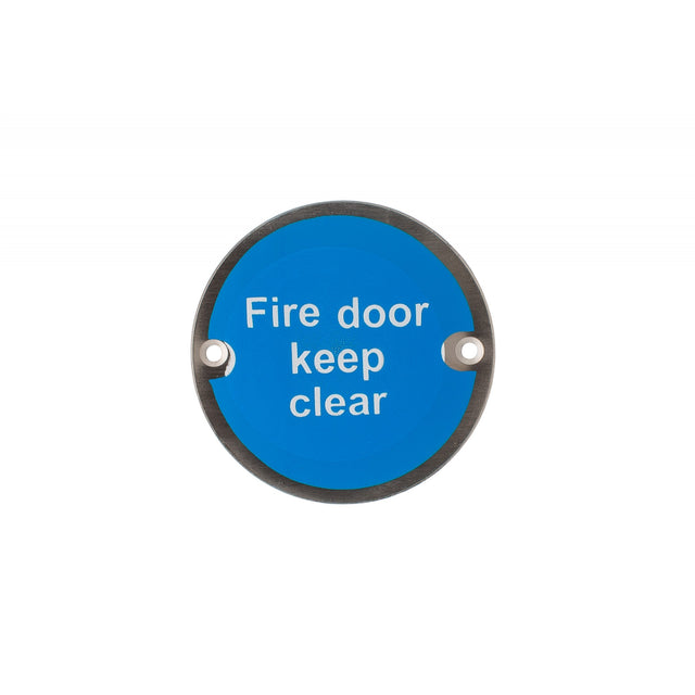 Deanta 3" Round Steel Fire Door Keep Clear Sign