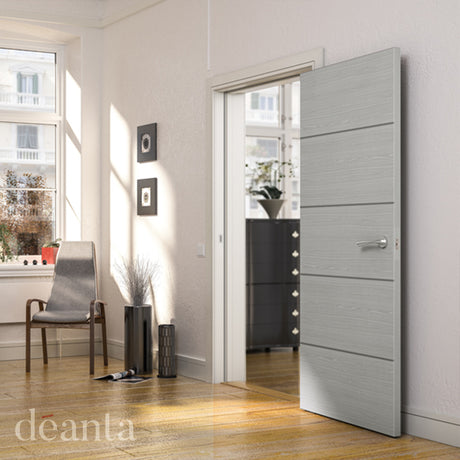Deanta Flush Light Grey Ash Horizontal Inlay FD60 6mm Lipping FSC