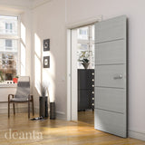 Deanta Flush Light Grey Ash Horizontal Inlay FD30 6mm Lipping Certifire CF5740 FSC