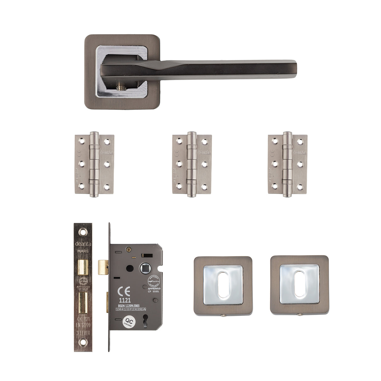 Deanta Hadrian Mortice Kit Matt Satin Black Finish