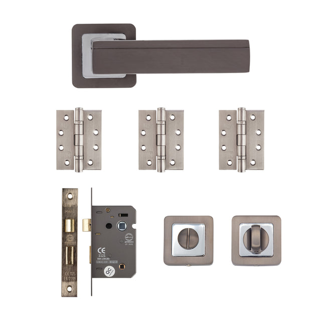 Deanta Invictus Bathroom Kit Matt Satin Black Finish
