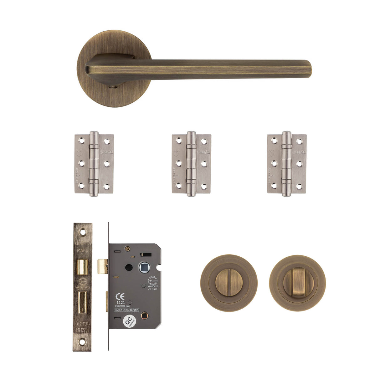 Deanta Ithaca Bathroom Kit Matt Antique Brass