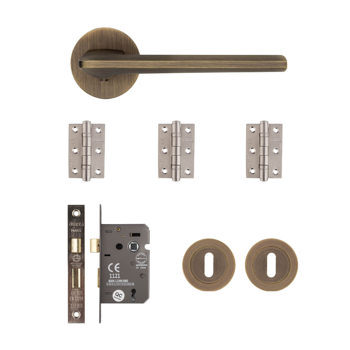 Deanta Ithaca Mortice Kit Matt Antique Brass