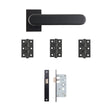 Deanta Juno Urban Latch Kit | 76x50x2mm Hinges