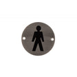 Deanta 3" Round Steel Male Pictogram Sign
