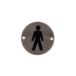 Deanta 3" Round Steel Male Pictogram Sign