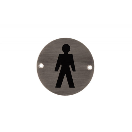 Deanta 3" Round Steel Male Pictogram Sign