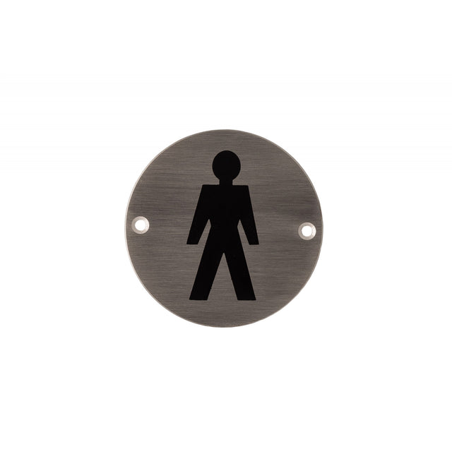 Deanta 3" Round Steel Male Pictogram Sign