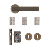 Deanta Olympia Mortice Kit Matt Antique Brass