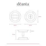 Deanta Pocket Door Round Bathroom Lock