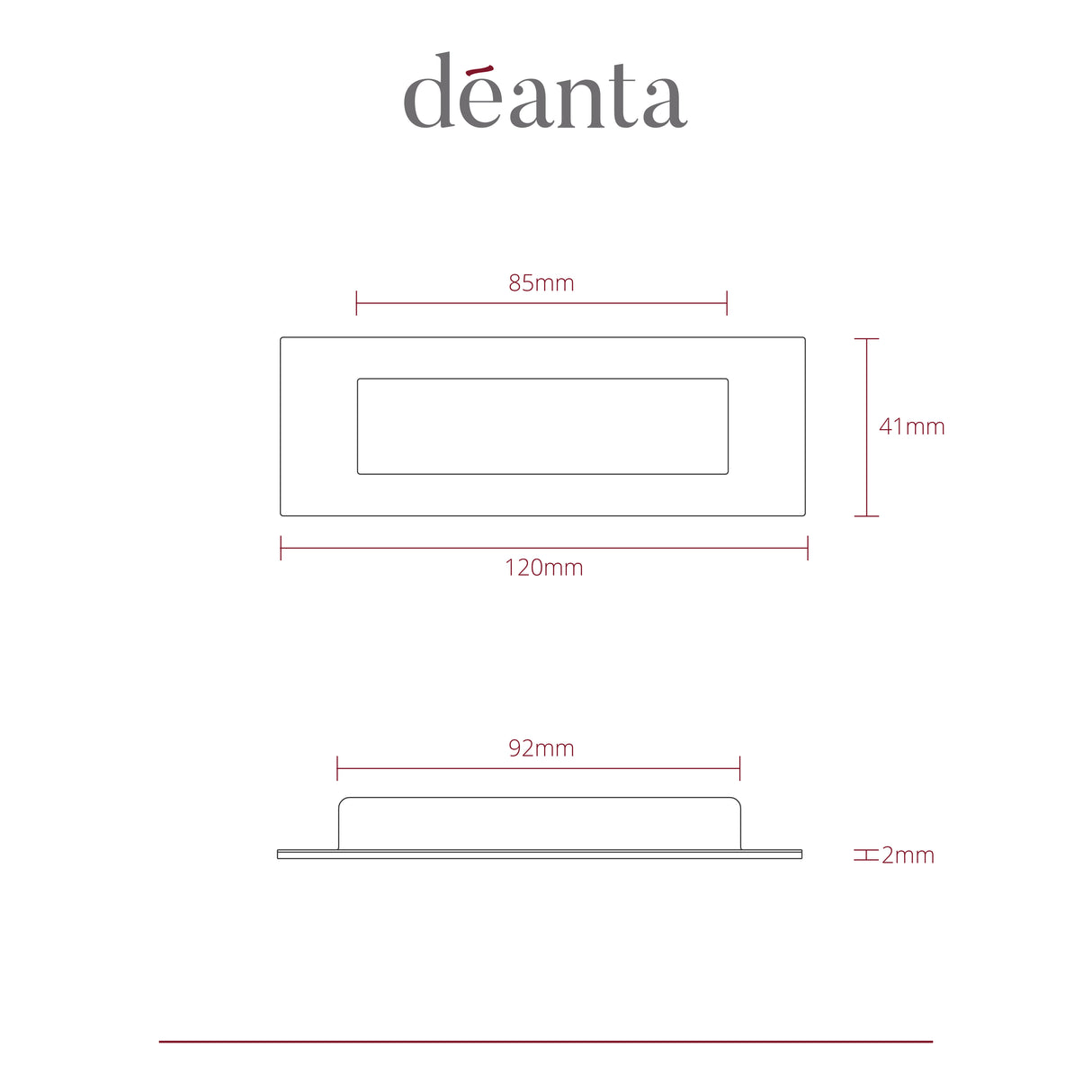 Deanta Slim Pocket Door Finger Pull Handle Pair