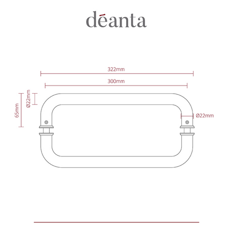 Deanta D-Pull Handle Satin Steel 22mmØ