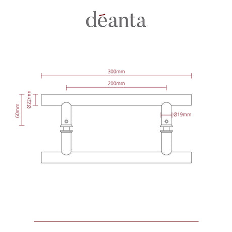 Deanta Guardsman Pull Handle Satin Steel 22mmØ