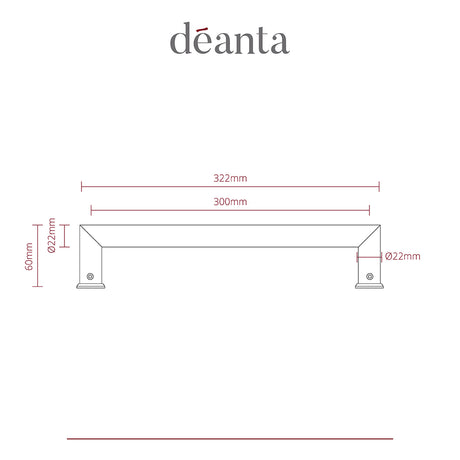 Deanta Mitred Pull Handle Polished Steel 22mmØ