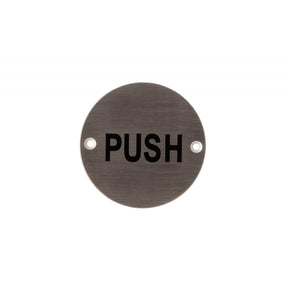 Deanta 3" Round Steel Push Sign