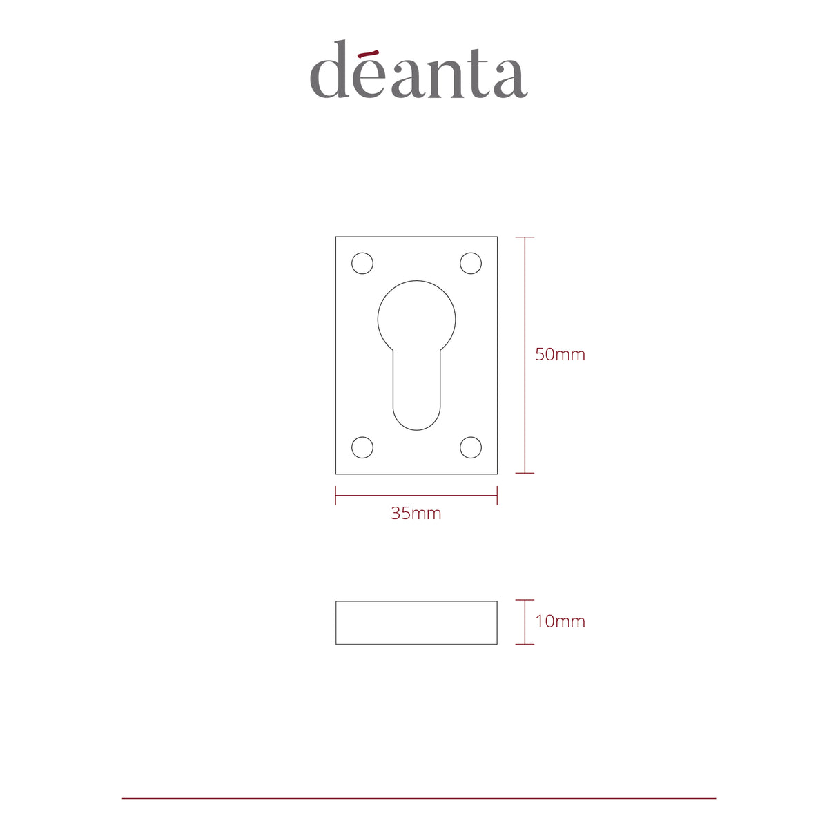 Deanta Slim Escutcheon (Pair) Satin Nickel Chrome