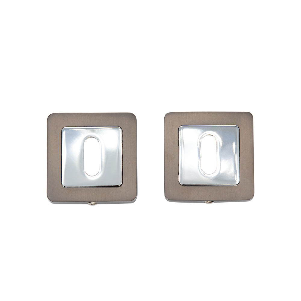 Deanta Escutcheon (Pair) Matt Satin Black/Chrome